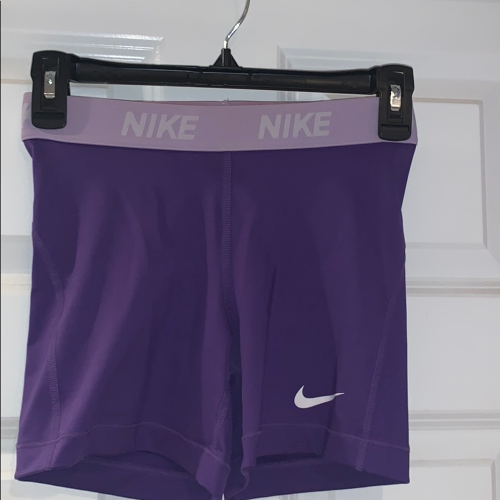 Nike Pro shorts in lavender & dark purple